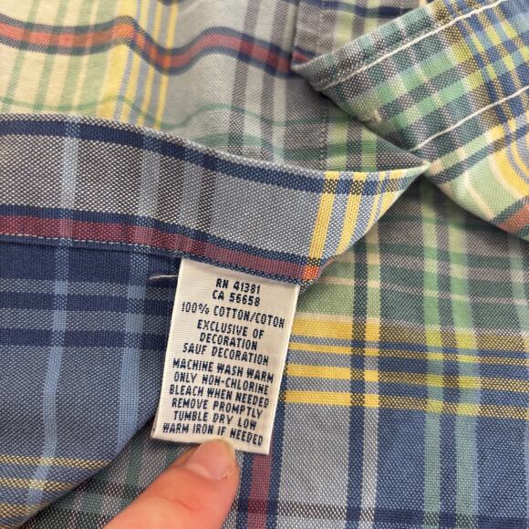 Ralph Lauren Green Blue Tartan Mens L Multi Pony Cotton Oxford Button Down Shir2 - Picture 9 of 10